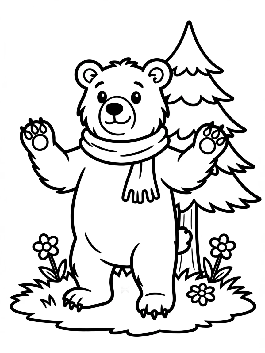 A grizzly bear standing on its hind legs.