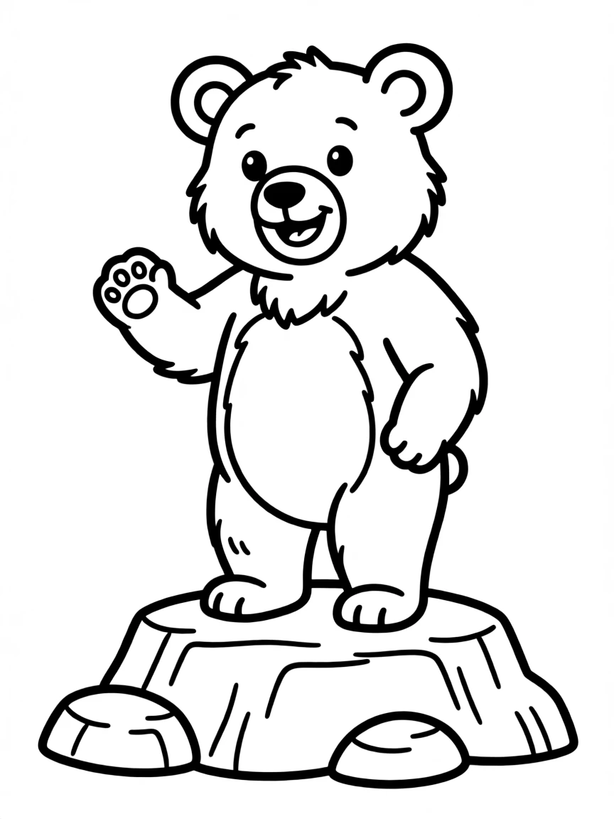 A bear standing on a rocky outcrop.
