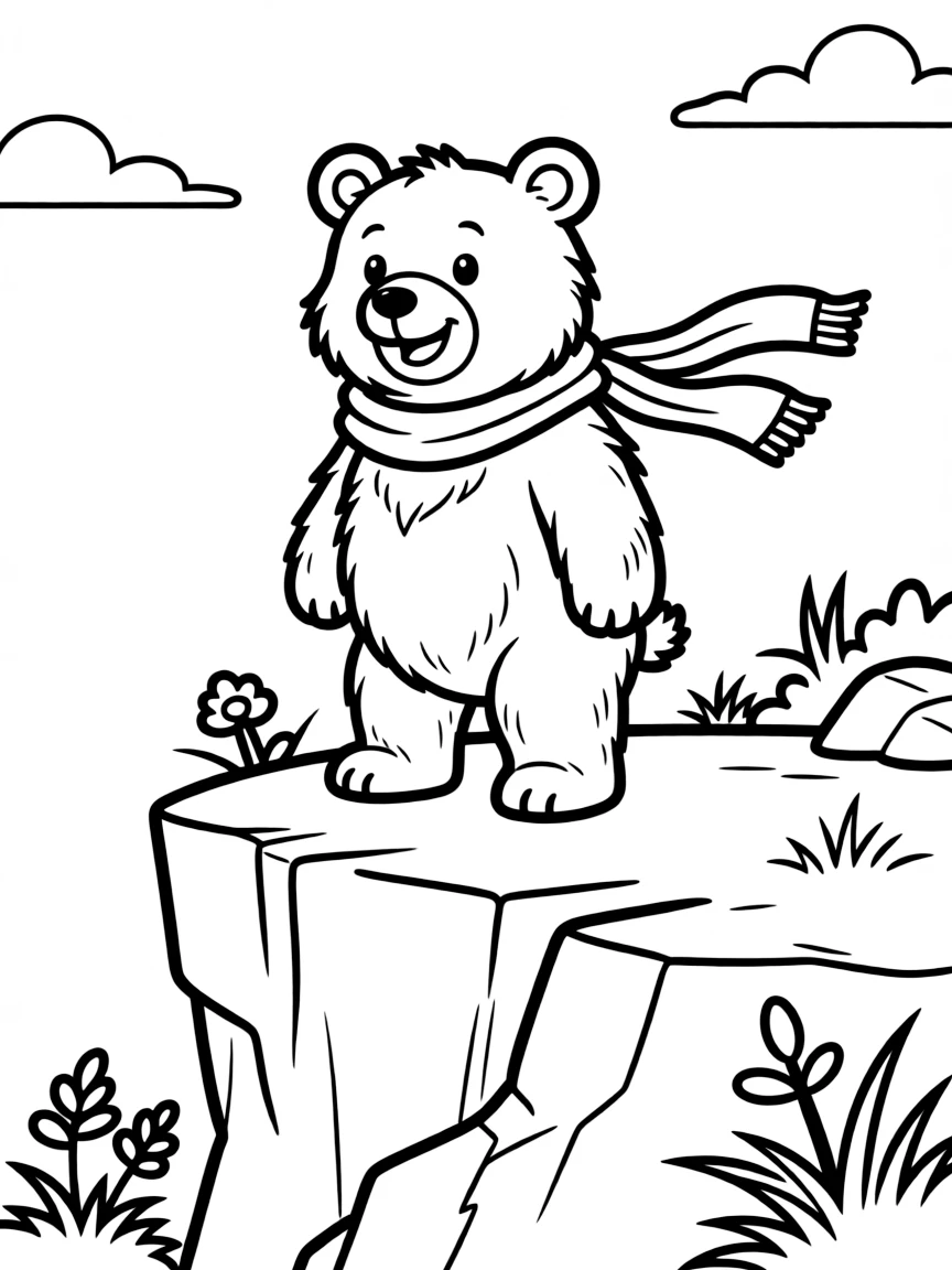 A bear standing on a rocky cliff.
