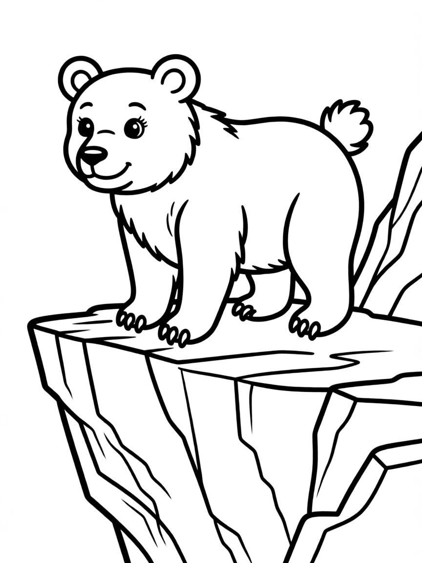 A bear standing on a rocky cliff.