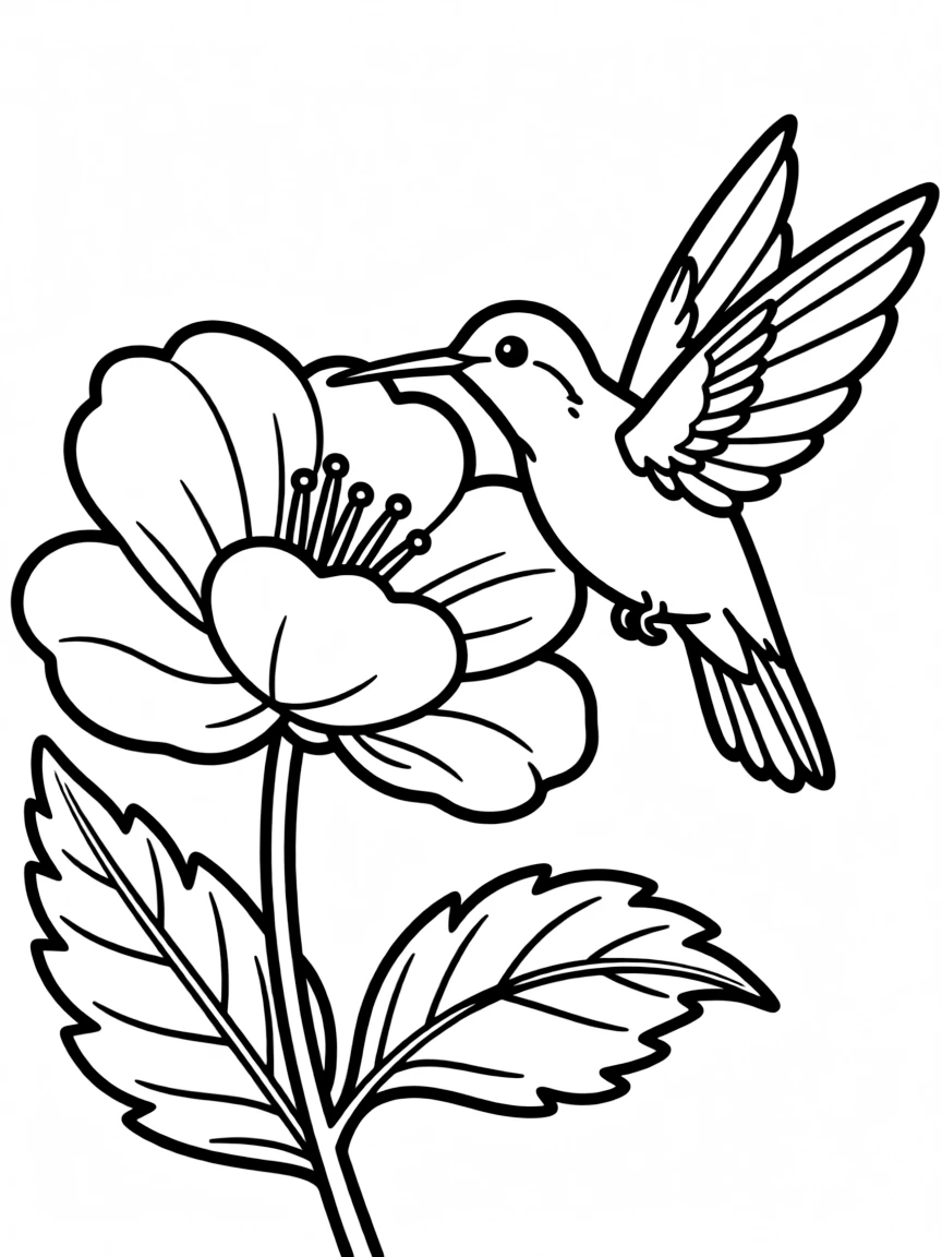 A hummingbird sipping nectar from a flower  
