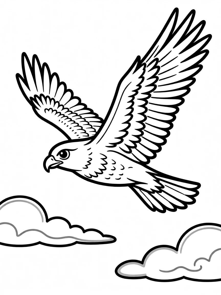 A hawk gliding through the sky with sharp eyes  