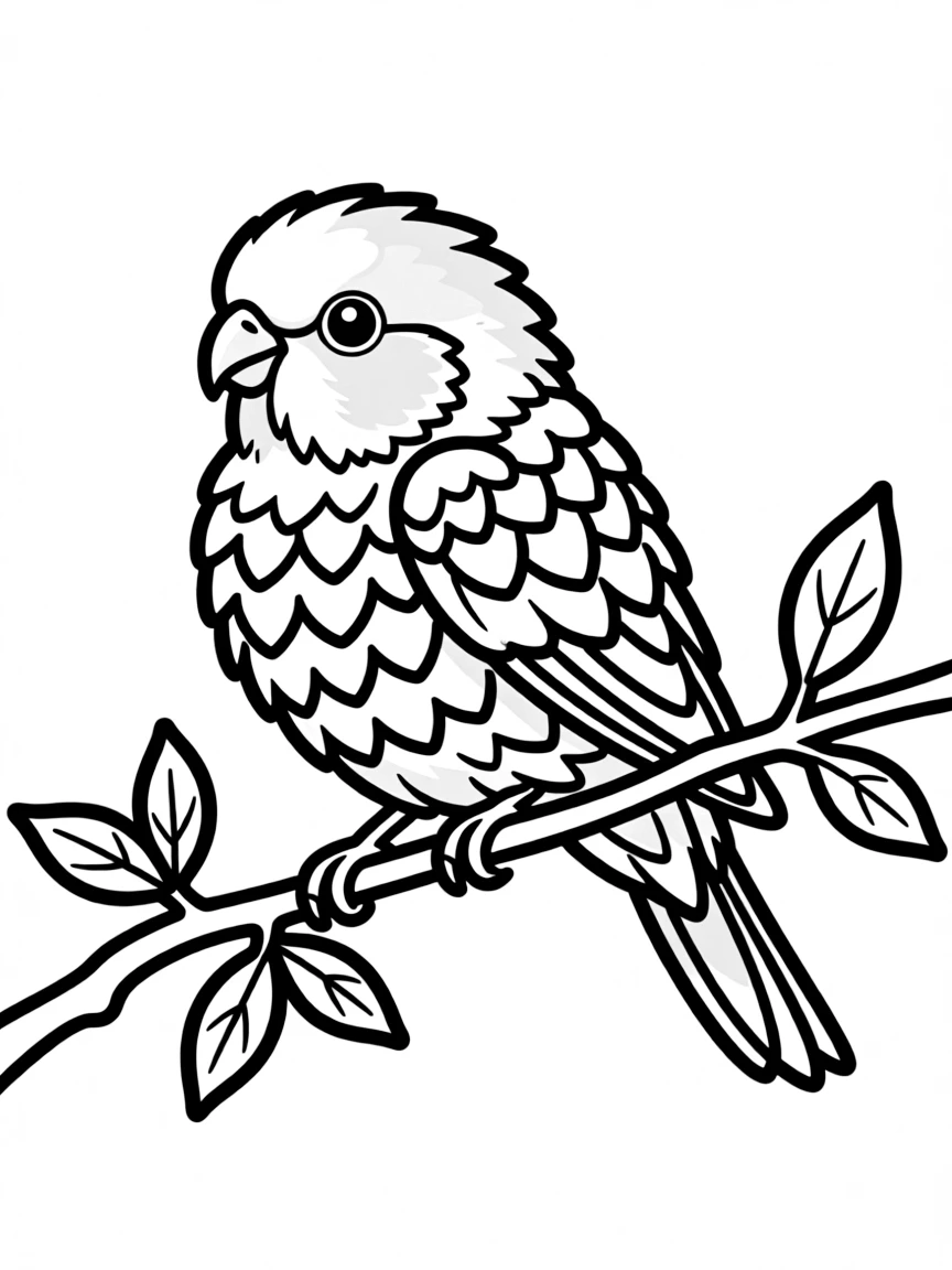 A tiny lovebird with heart-shaped feathers  