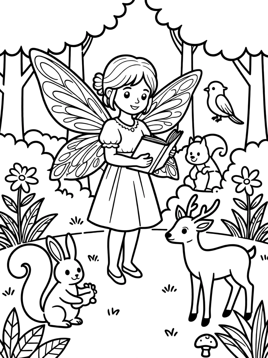 A fairy translator facilitating communication between different animal species