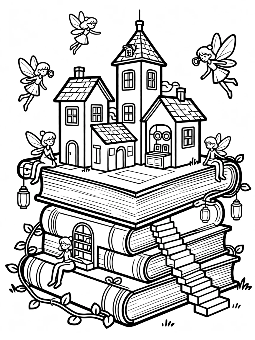 A fairy university built into the pages of abandoned books