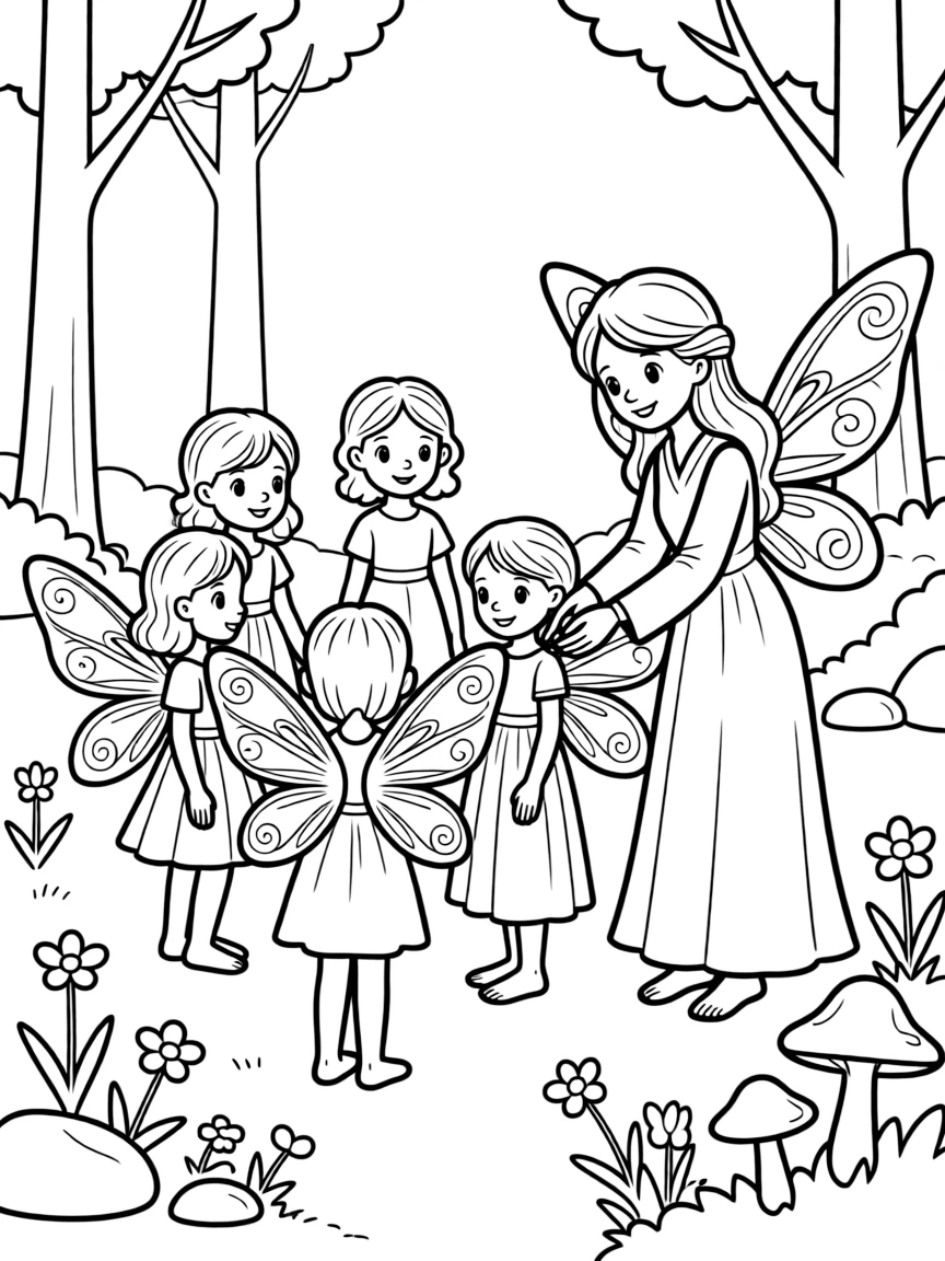A fairy coming-of-age ceremony where young fairies receive their wings