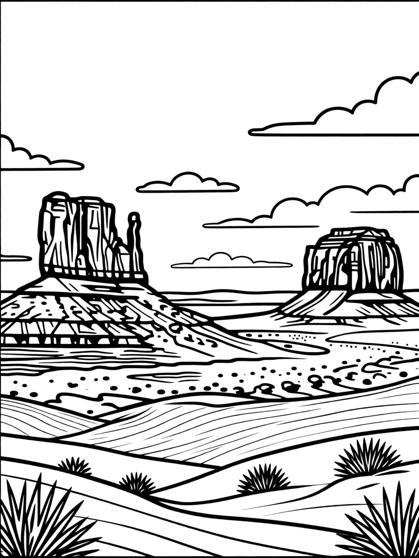 Monument Valley with detailed mesa and butte formations