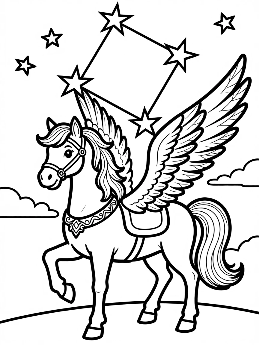 Pegasus with its Great Square formation
