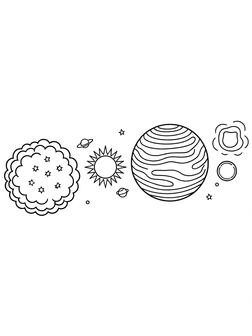 The life cycle of a Sun-like star from birth to death