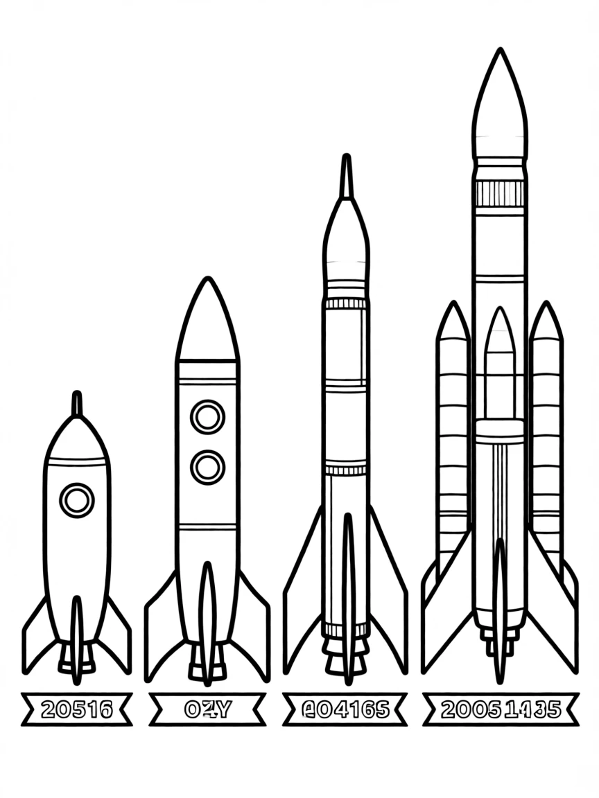 The evolution of rocket designs through history