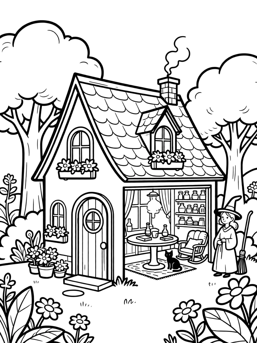 A witch's cottage that's bigger on the inside than the outside