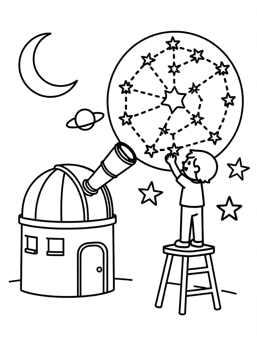 A celestial observatory where the stars can be rearranged
