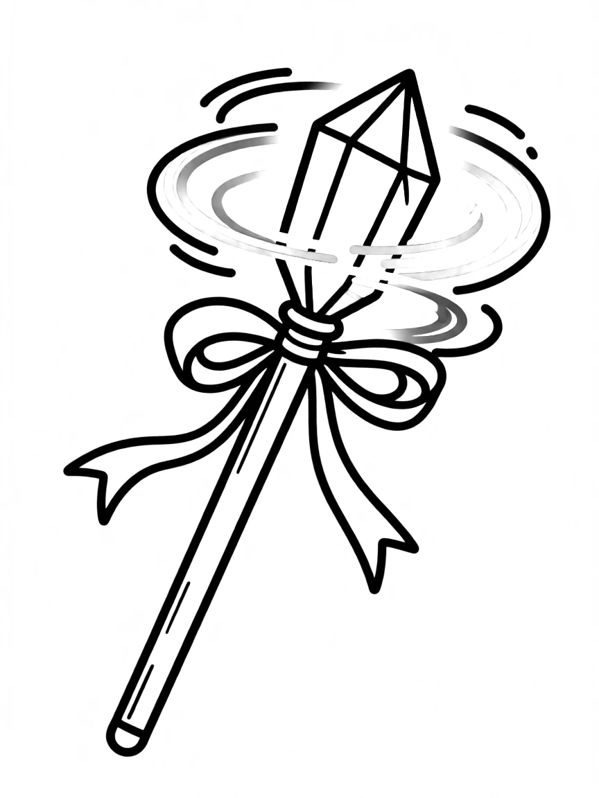 A wand with a crystal tip that glows with changing colors