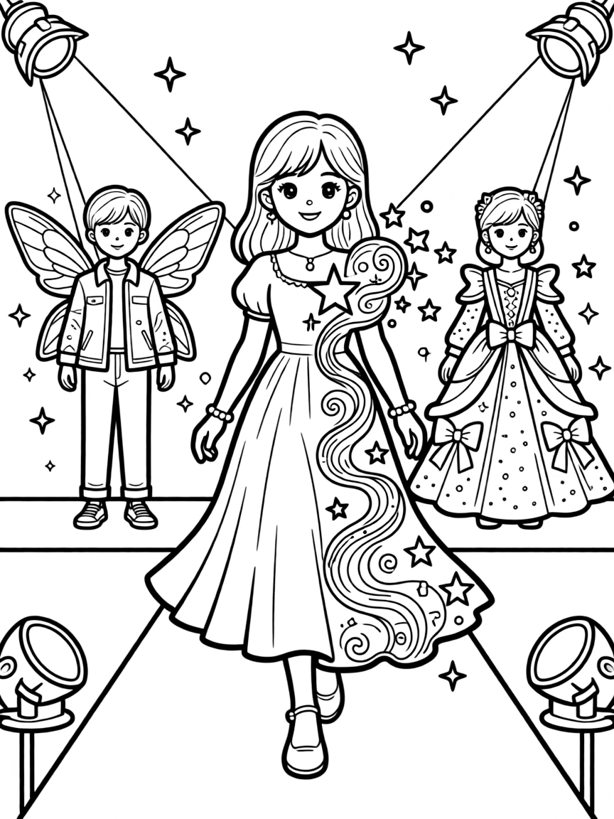 A magical fashion show with outfits that transform on the runway