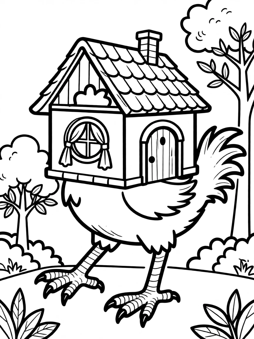 A witch's cottage that stands on chicken legs and moves locations