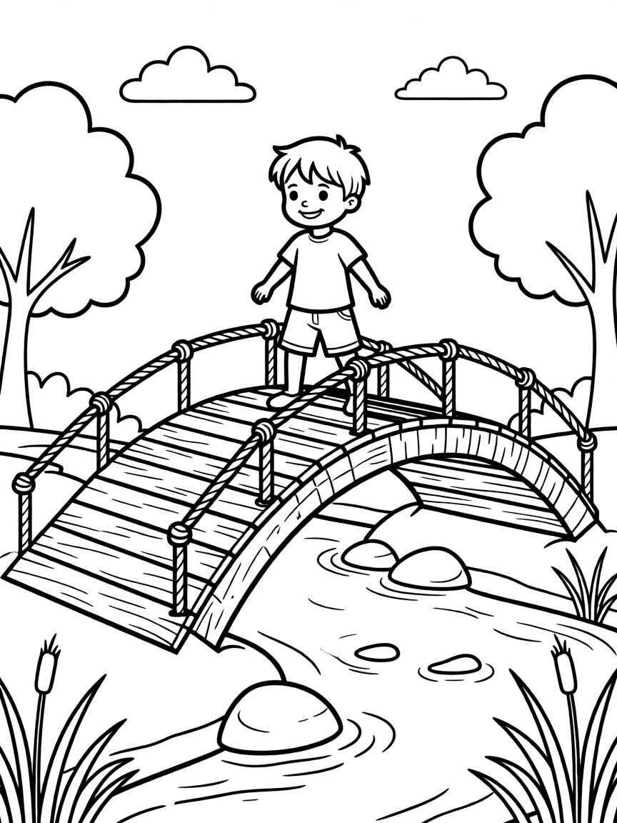 A magical bridge that appears only when someone needs to cross