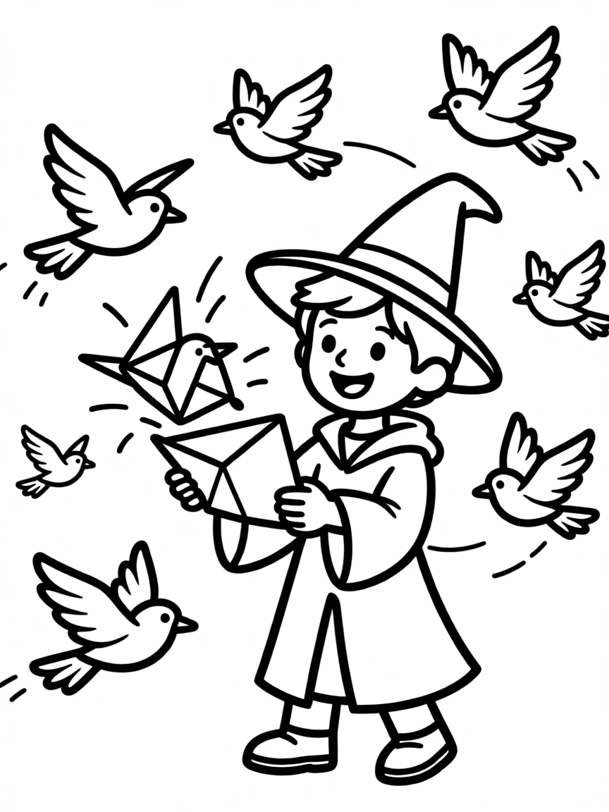 A wizard postal service with letters that fold into birds and fly to recipients