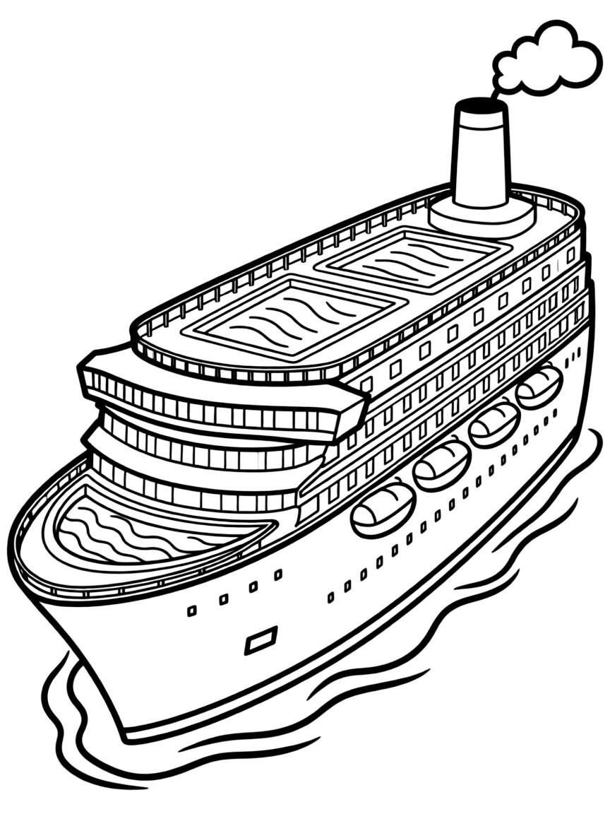 A majestic cruise ship with multiple decks and swimming pools