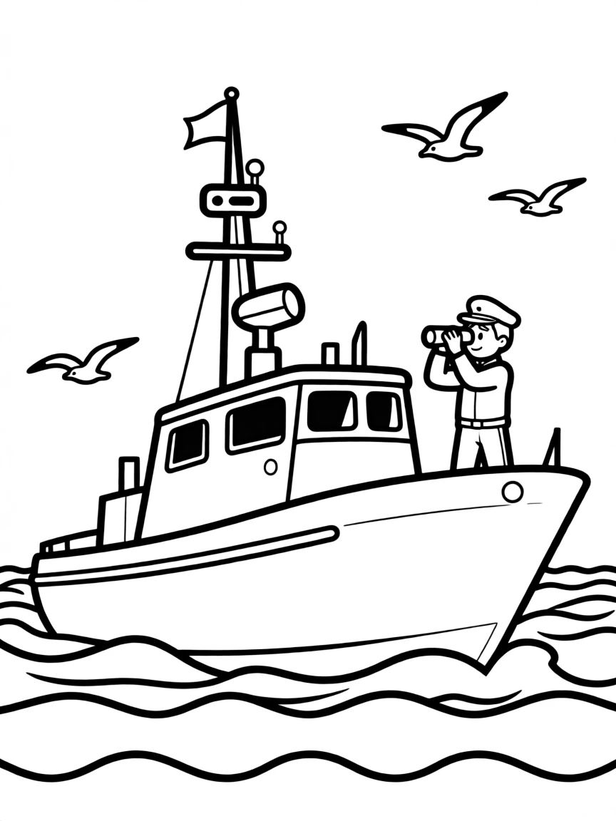 A naval patrol boat monitoring coastal waters