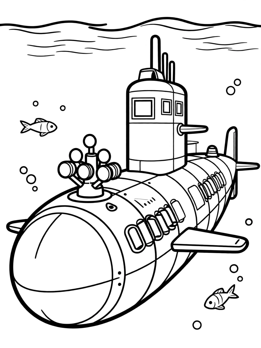 A modern attack submarine with sophisticated sonar array