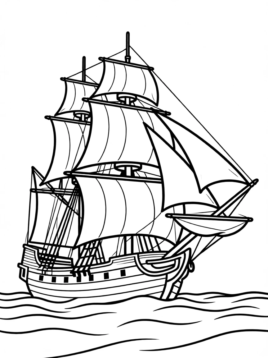 The HMS Bounty under full sail