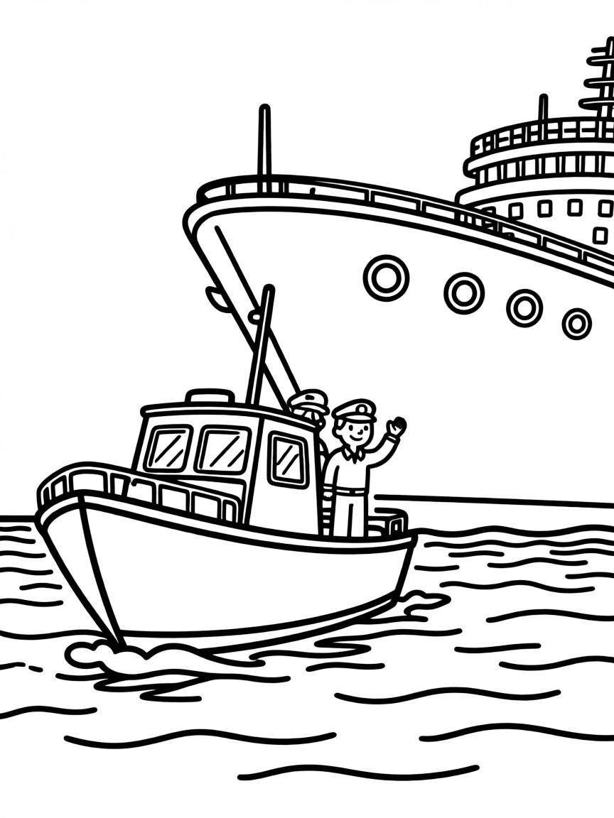 A pilot boat bringing harbor pilots to incoming ships