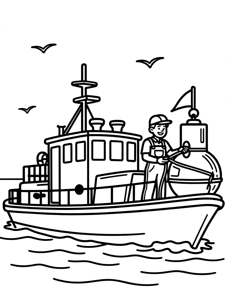 A buoy tender maintaining navigation markers
