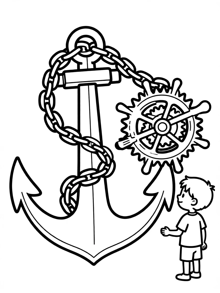 Anchor design with chain and windlass system