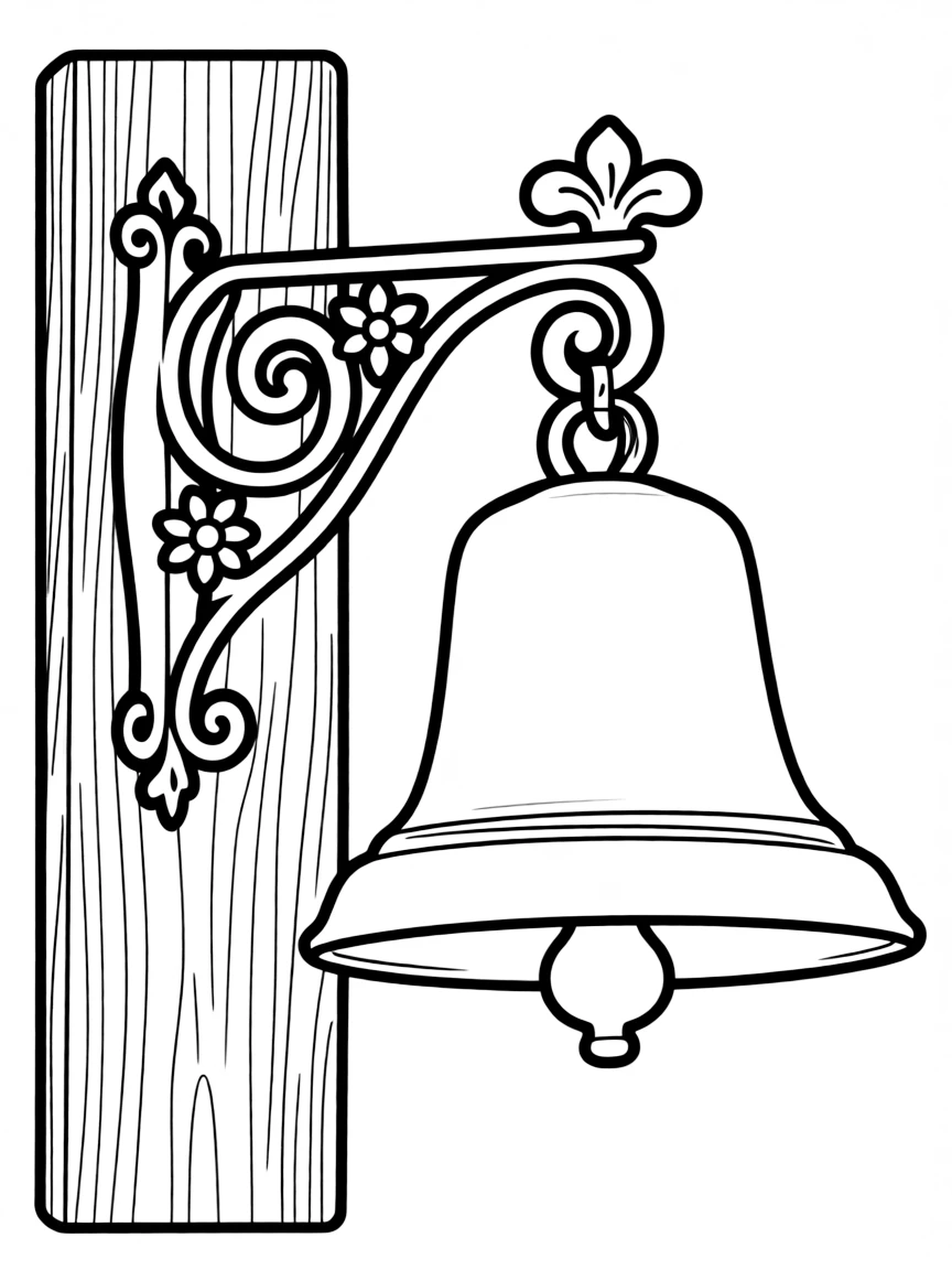 Ship's bell with decorative mounting