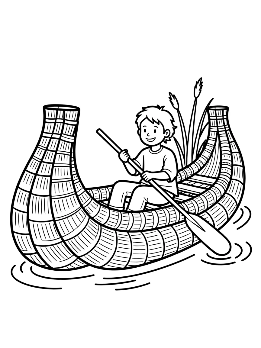 A traditional reed boat from Lake Titicaca