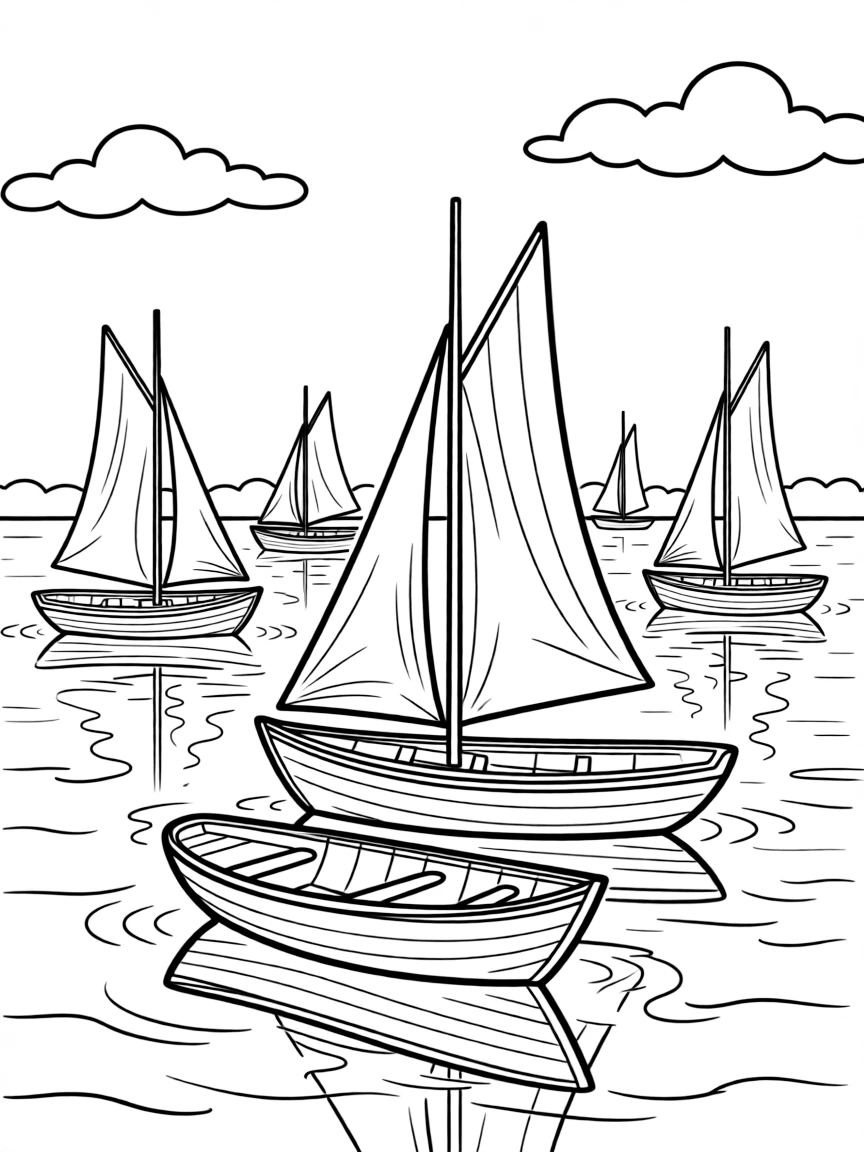 A detailed rendering of Monet's "Impressionist" boats
