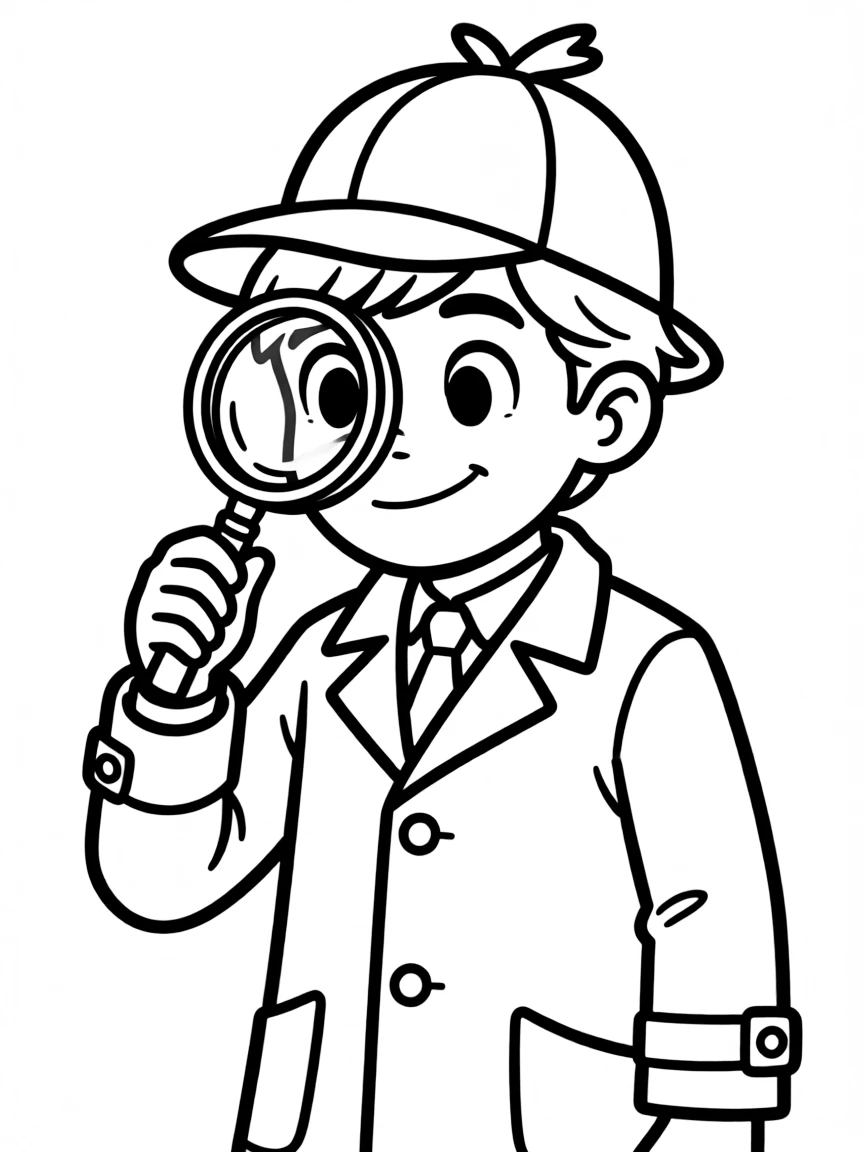 Detective griffin with magnifying glass and deerstalker hat