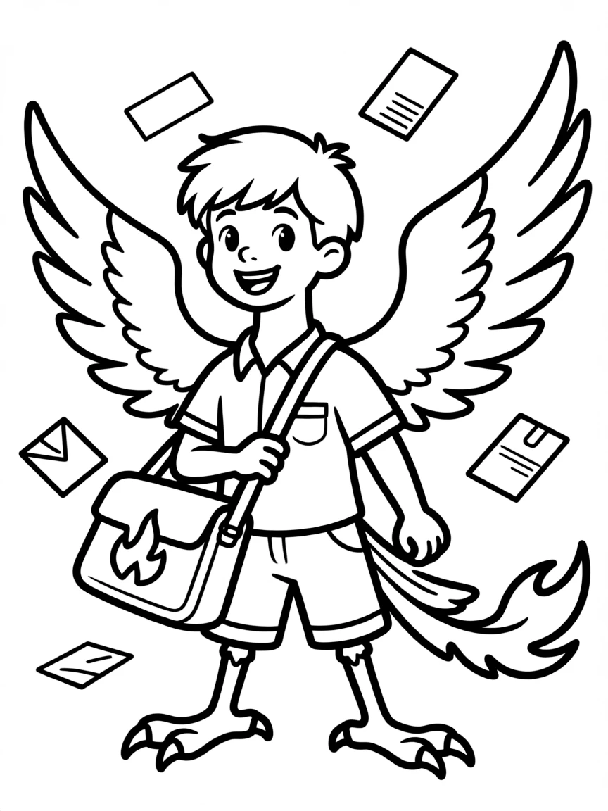 Phoenix mail carrier with flame-resistant mailbag