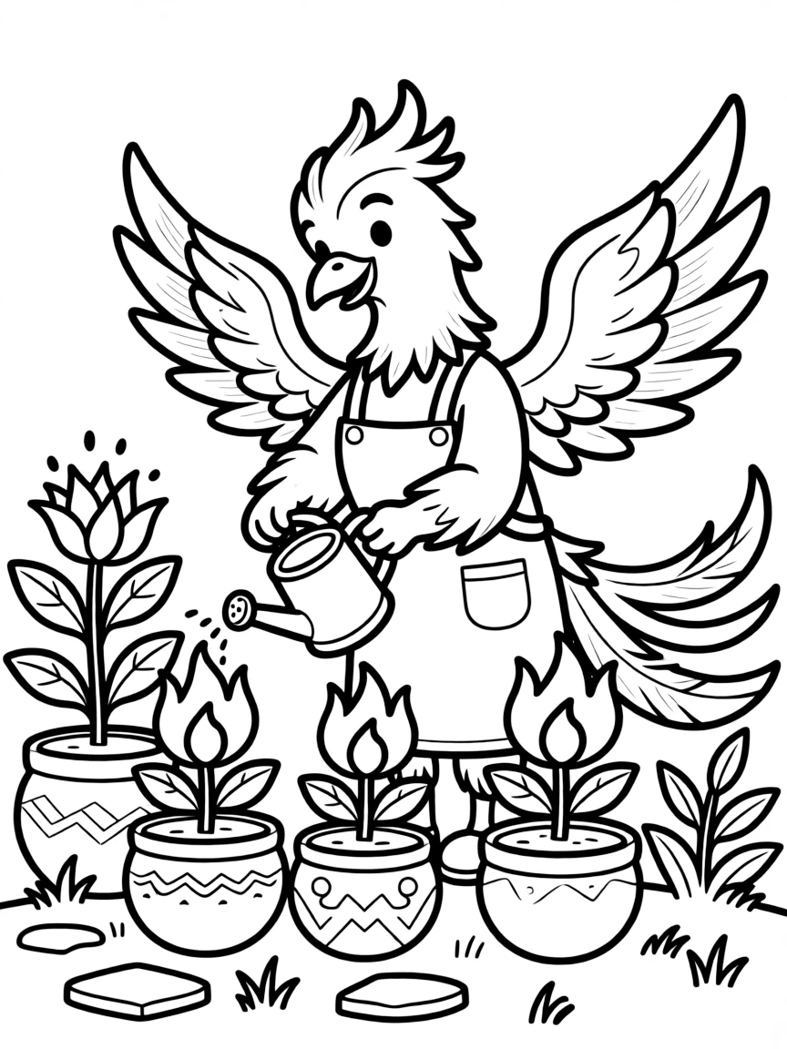 Phoenix gardener growing fire flowers in special pots
