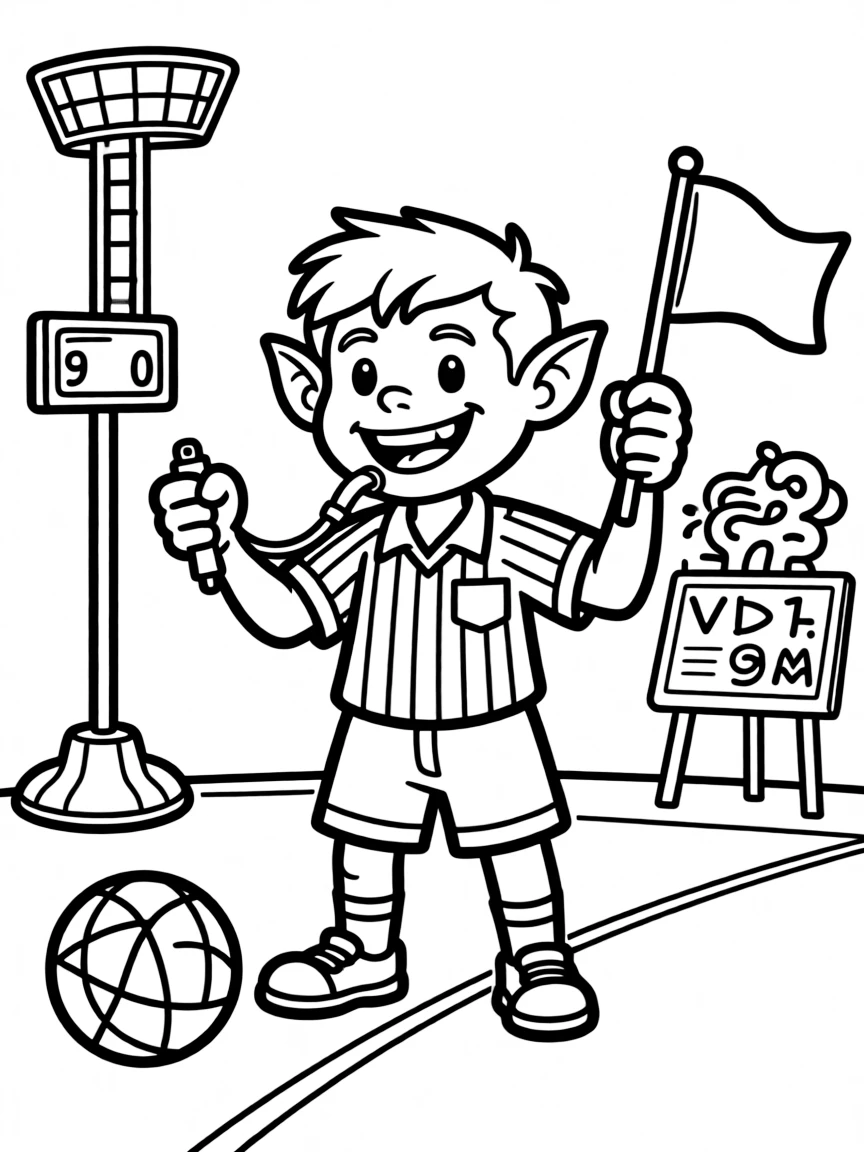 Goblin referee for odd made-up sports game