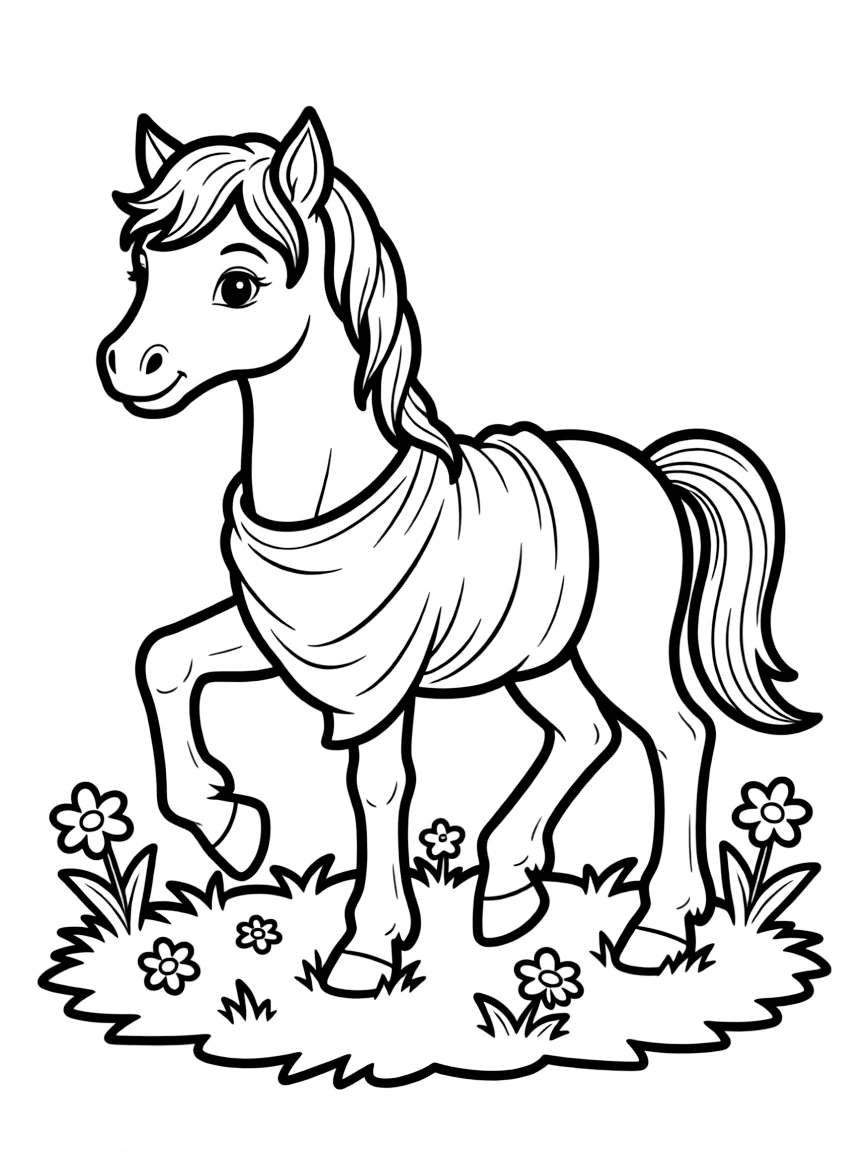 Baby centaur learning to walk on wobbly legs