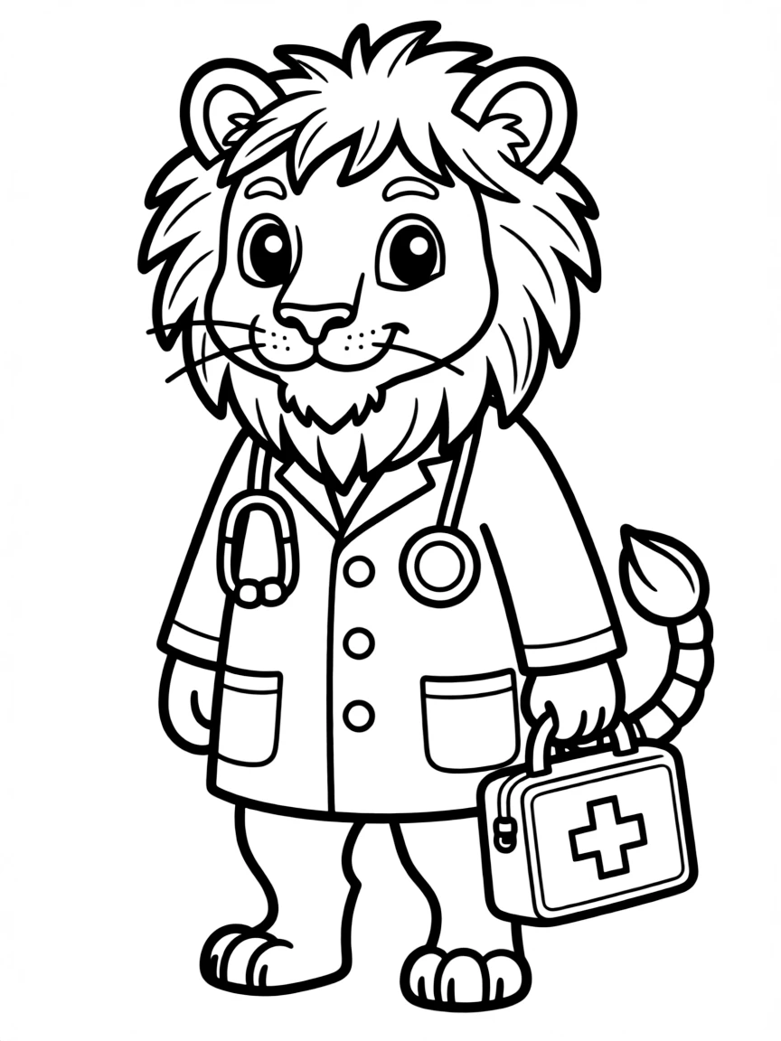 Doctor manticore with stethoscope and medical bag