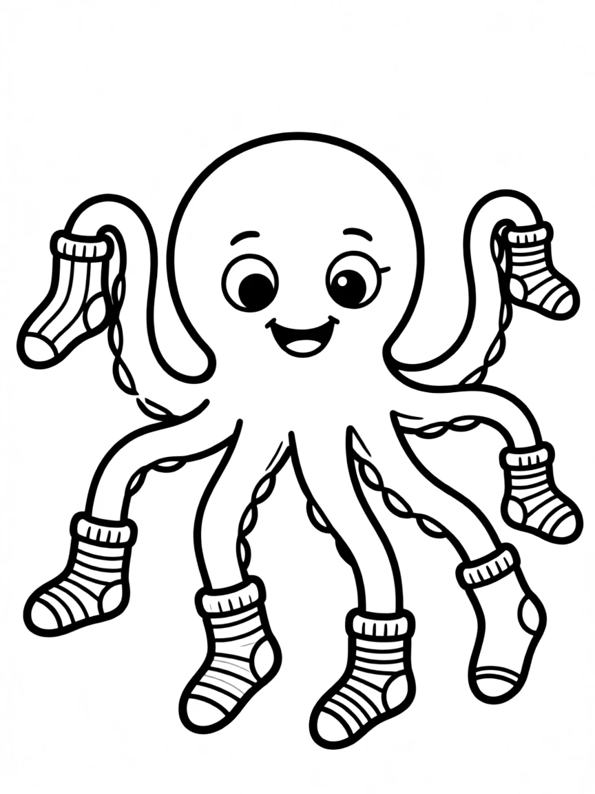Kraken trying to put socks on all tentacles