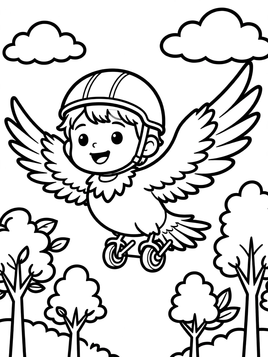 Baby harpy learning to fly with training wheels