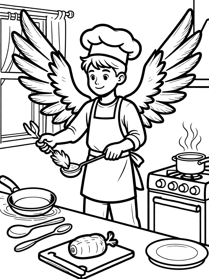 Chef harpy cooking with unusual wing techniques