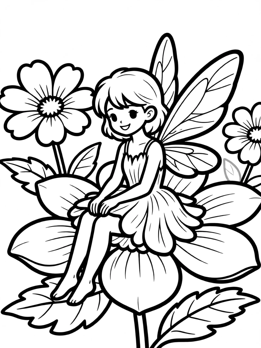 Artist pixie using flower petal as canvas