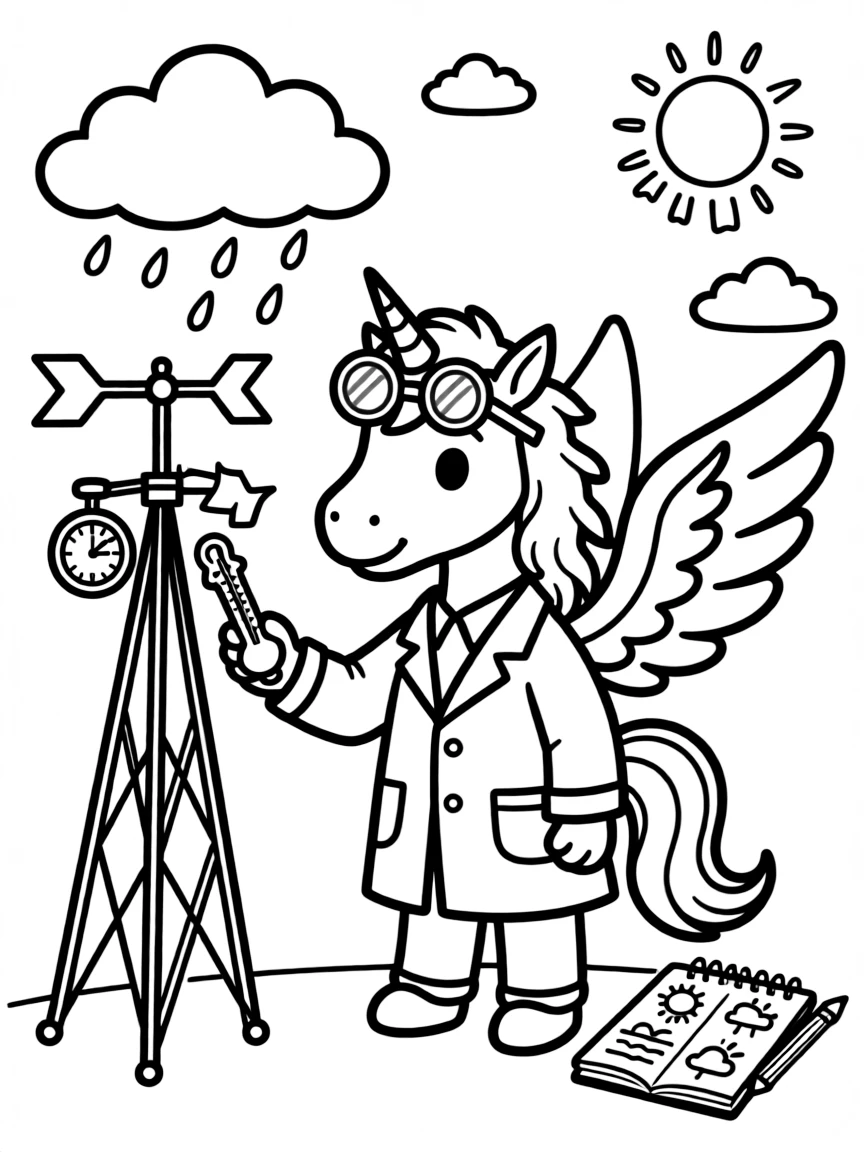 Scientist pegasus studying weather patterns