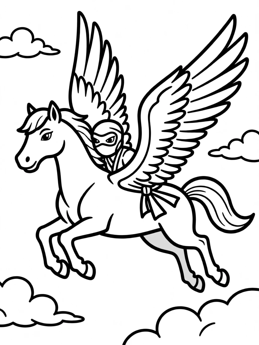 Ninja pegasus sneaking silently through sky
