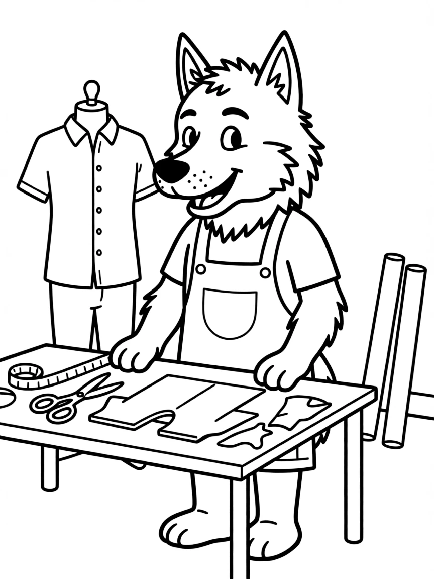 Fashion designer werewolf creating tear-proof clothes