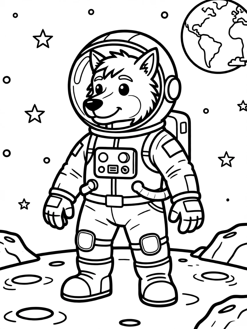 Astronaut werewolf on mission to the moon