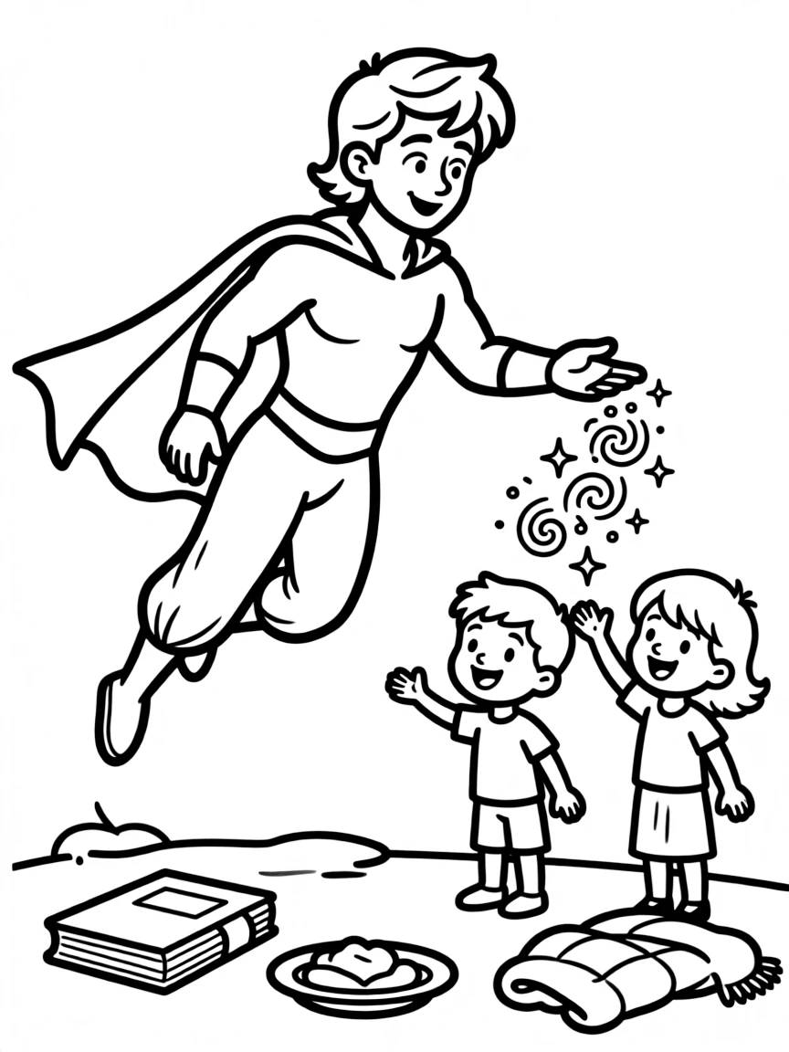 Superhero djinn using wishes to help others