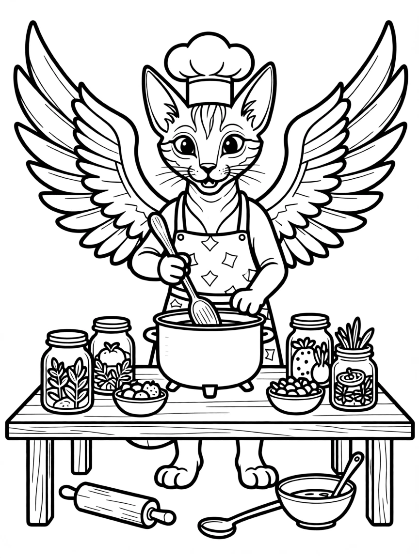Chef sphinx cooking mysterious recipe ingredients