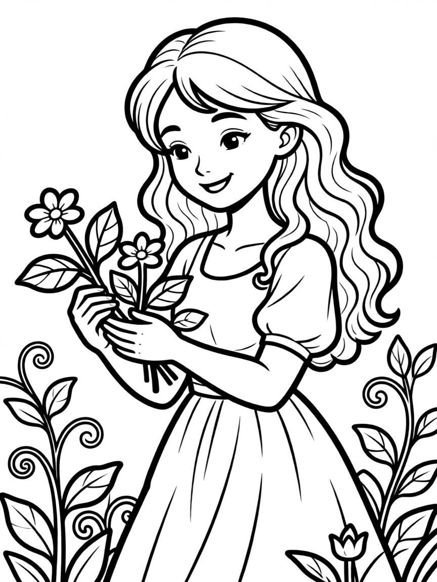 Gardener dryad growing plants on own arms
