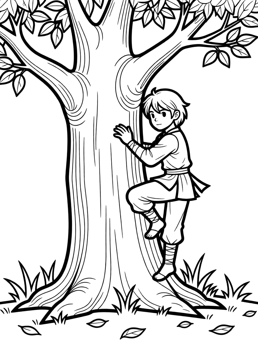 Ninja dryad camouflaged perfectly against tree