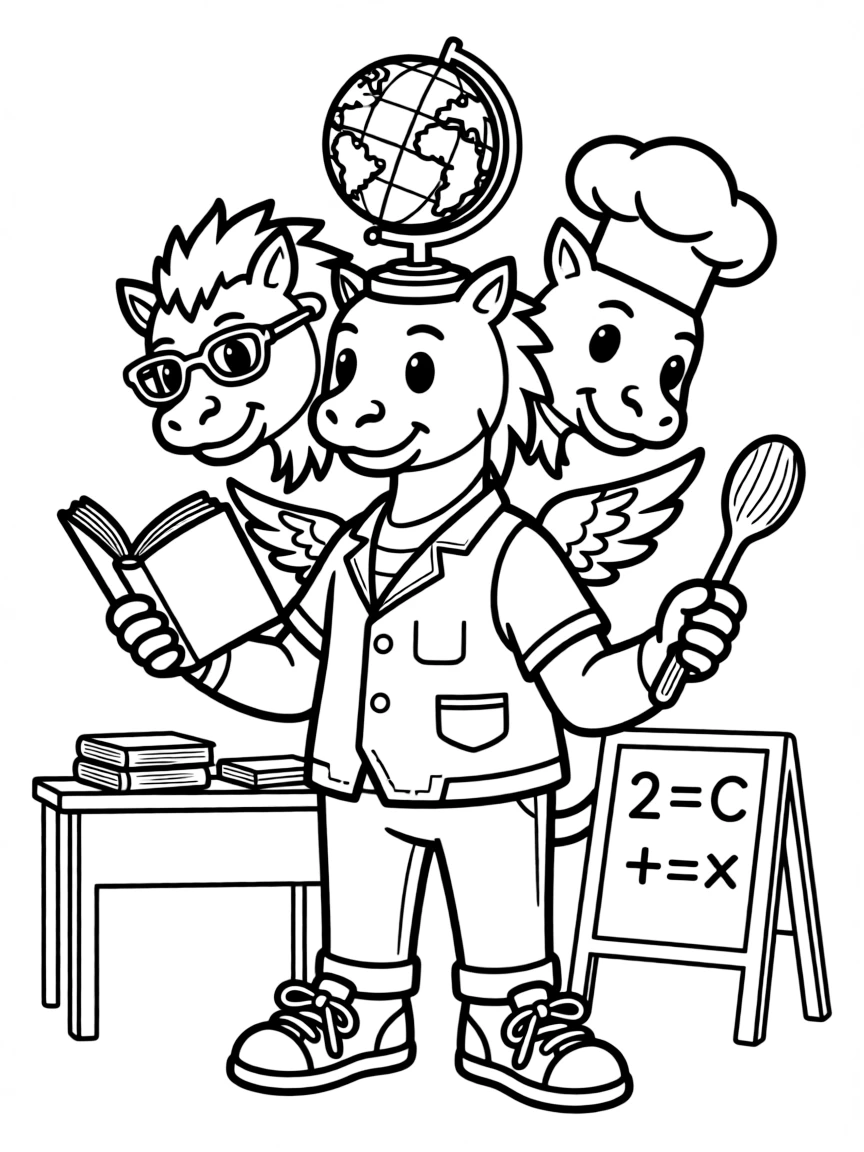 Teacher chimera teaching different subjects per head
